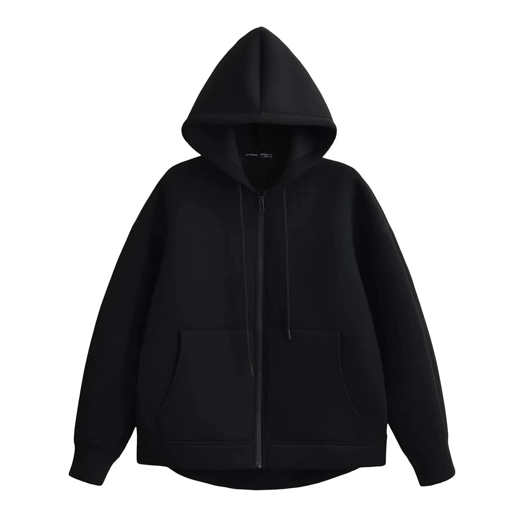 Autumn Women’s Hooded Jacket – Long Sleeve Zipper Coat