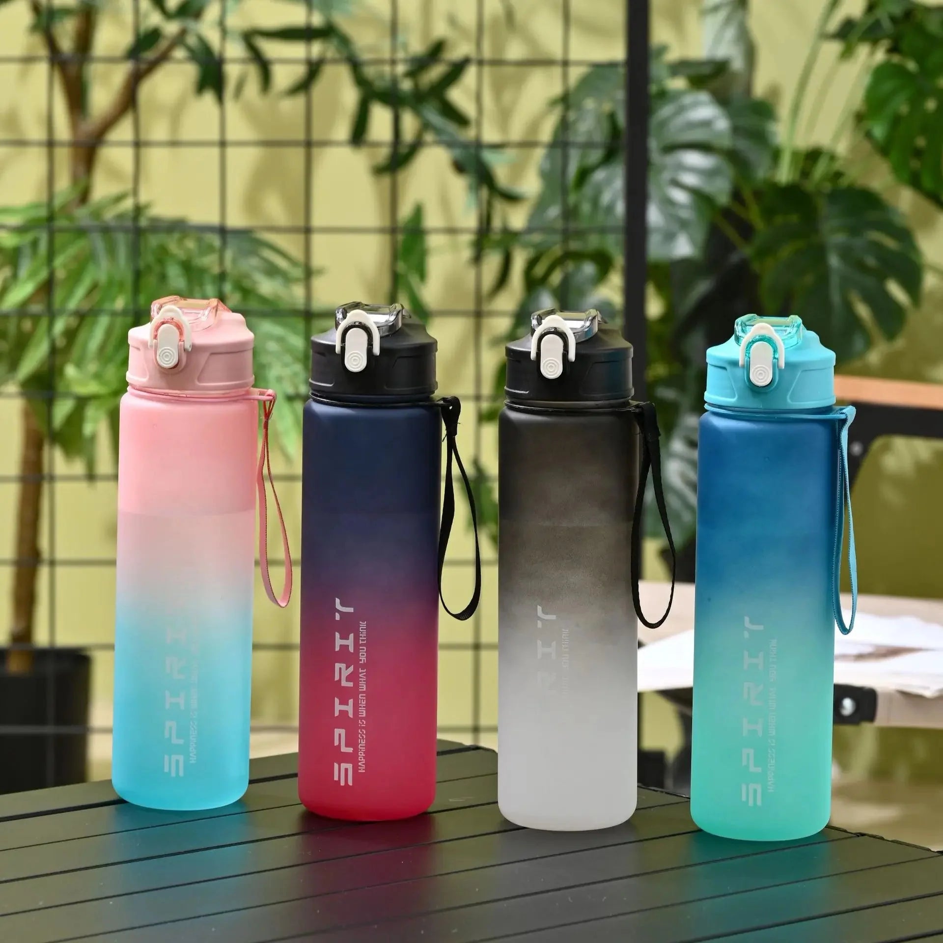 800ML Large Capacity Sports Water Bottle | Leak-Proof BPA-Free Plastic Jug with Straw & Rope for Gym, Outdoor & Travel