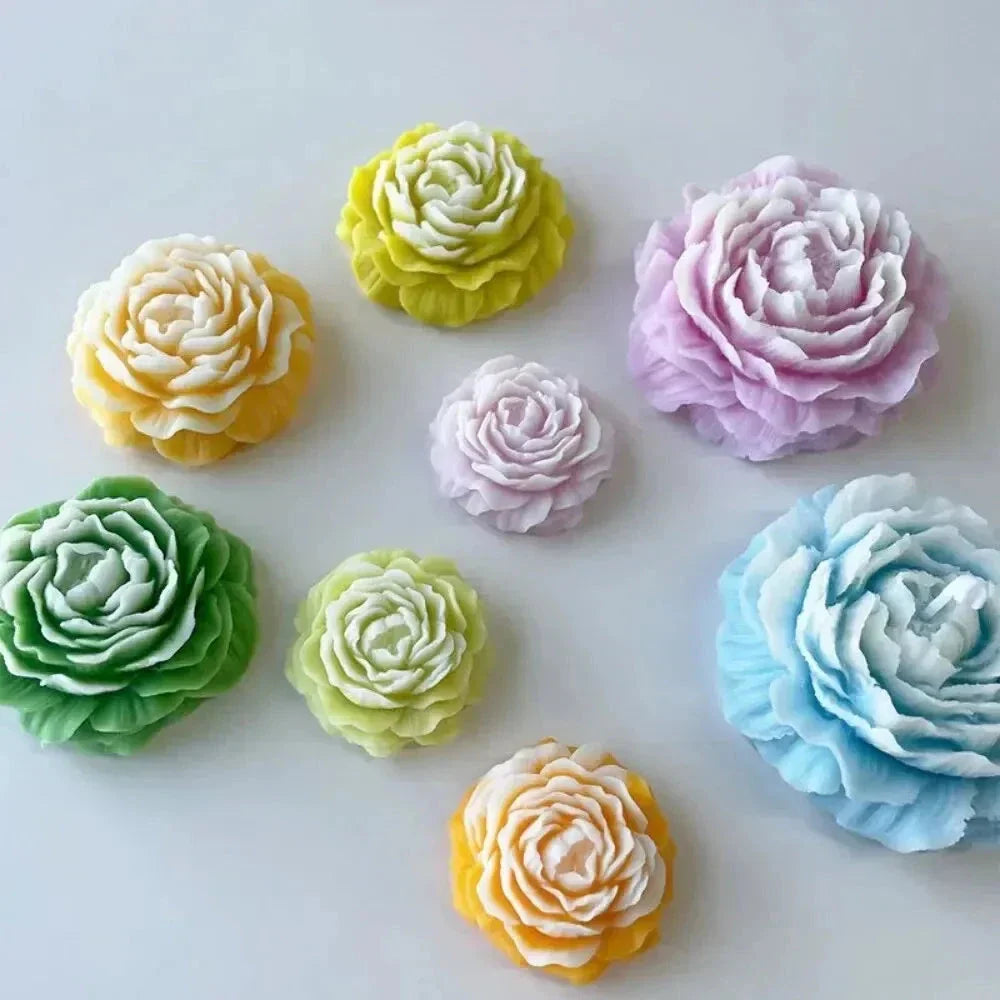 3D Peony Flower Silicone Candle Mold – DIY Relief Candle, Soap & Resin Mold for Handmade Crafts, Gifts & Home Décor
