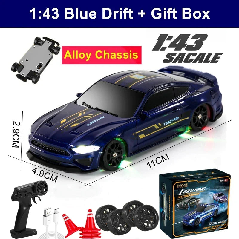 1/64 4WD High-Speed Drift RC Car – Mini Remote Control Racing Toy for Kids & Adults
