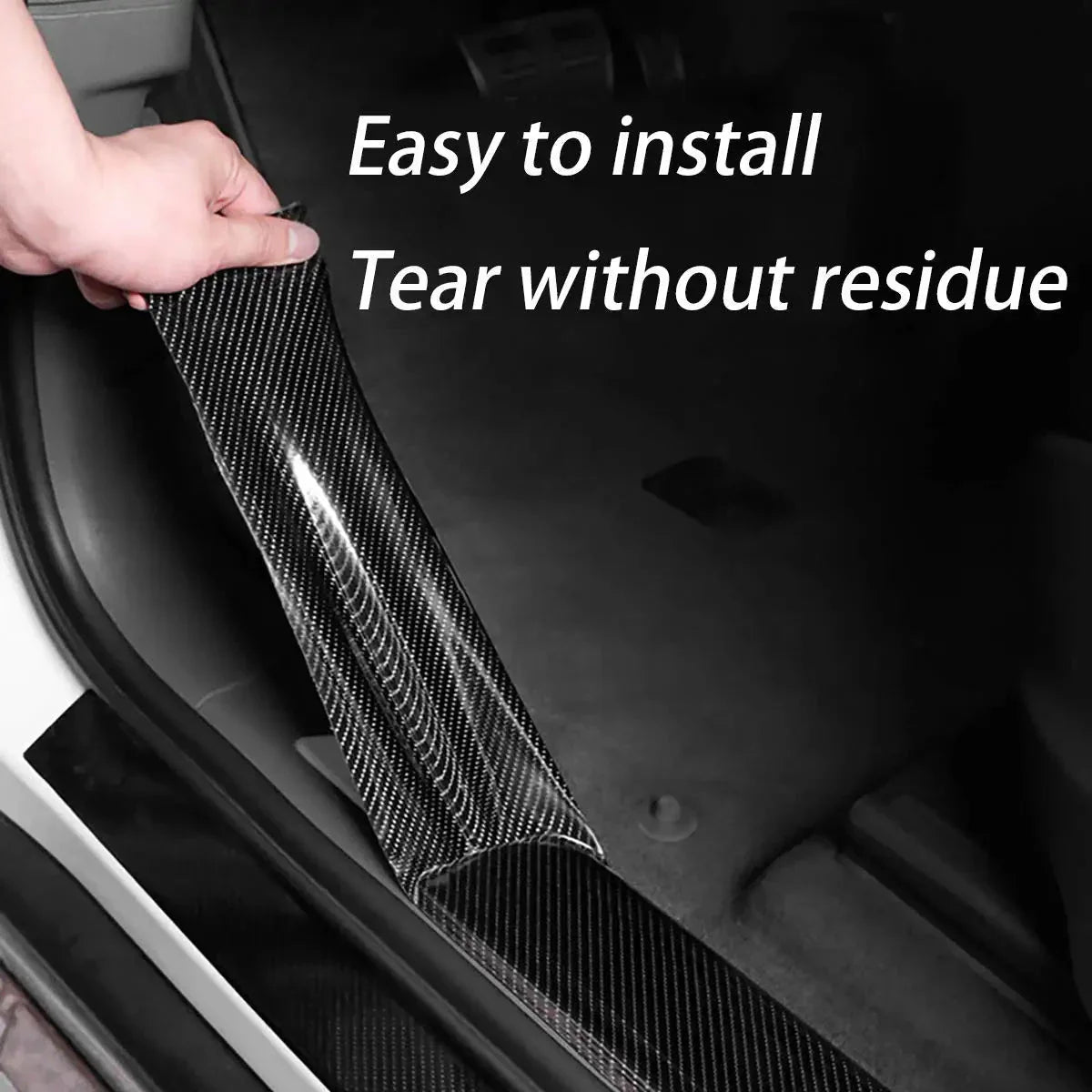 1–10M Nano Carbon Fiber Car 3D Tape Sticker – Door Edge, Mirror Protector Strip, Waterproof DIY Adhesive Protective Film