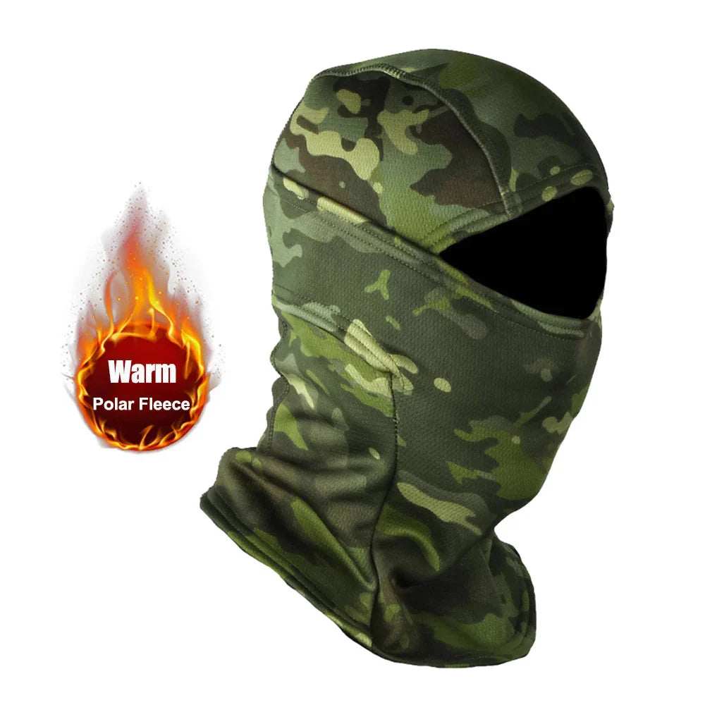 Winter Fleece Camouflage Balaclava - Cold-Proof Full Face Mask for Skiing & Cycling