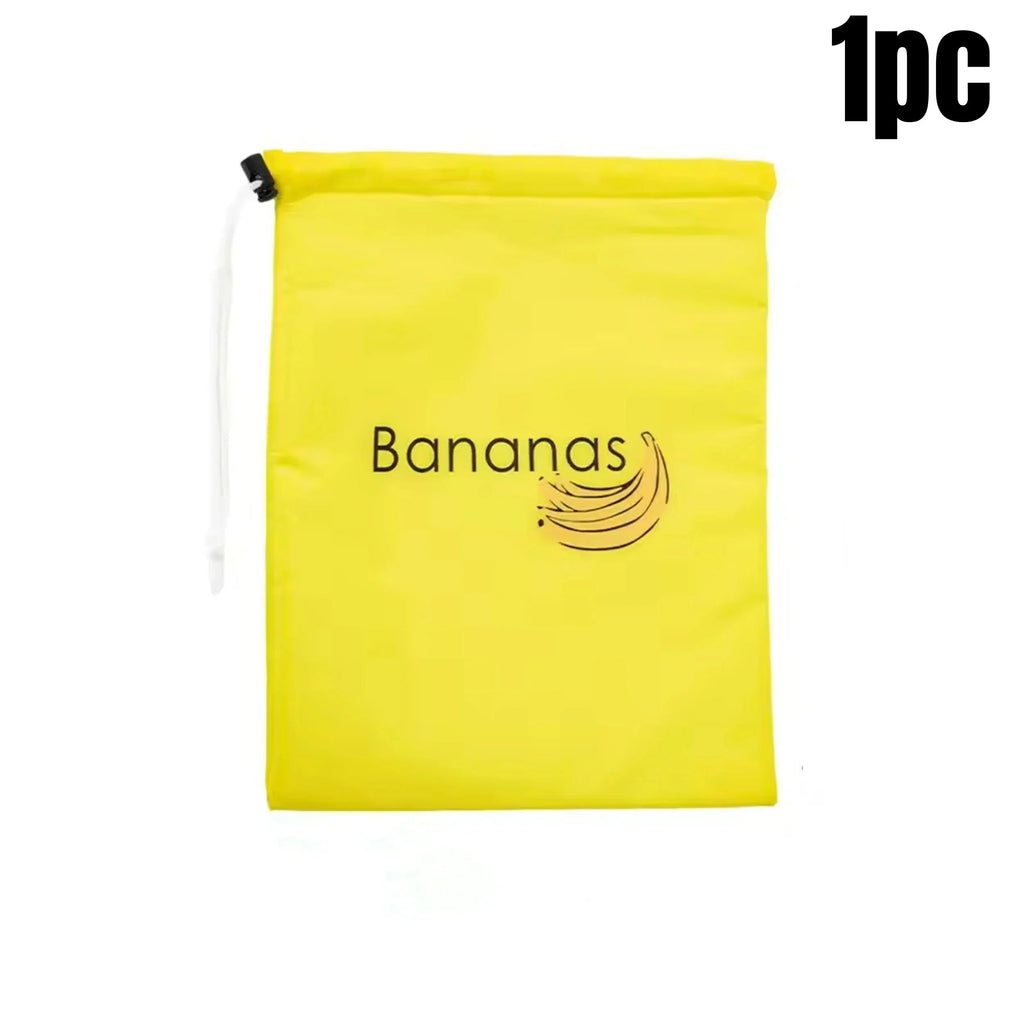 Durable Yellow Banana Storage Bag – Insulated Fresh-Keep Drawstring Bag for Fruits & Vegetables | Reusable Banana Preservation Pouch