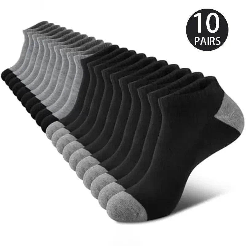 10 Pairs Breathable Low-Cut Socks – Sweat-Absorbing, Odor-Proof for Outdoor Activities