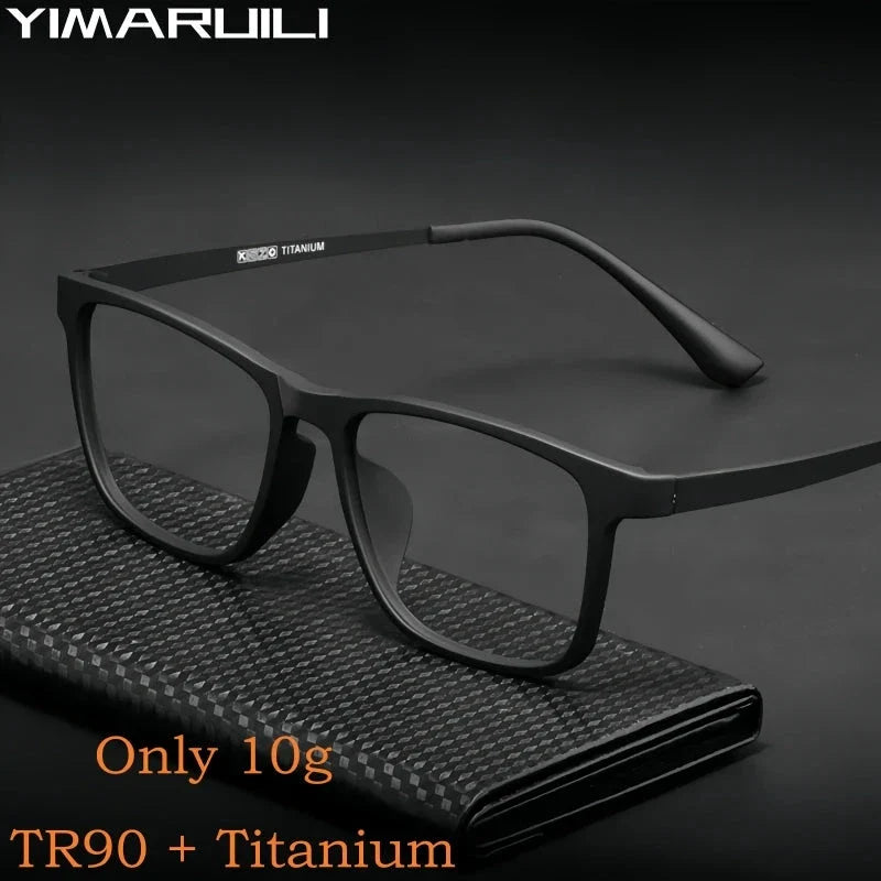 YIMARUILI Men's Square Glasses – Ultra-Light Titanium Optical Frames