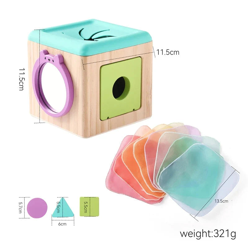 Montessori Cloth Busy Box Animal Tissue Toy