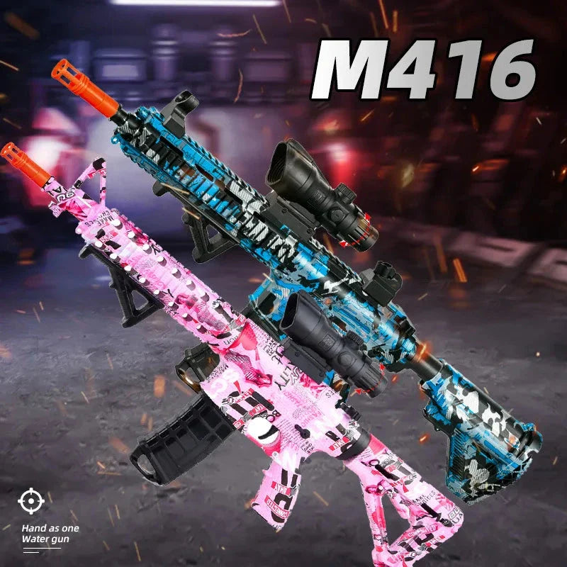 M416 Electric Gel Ball Blaster Toy Gun – Rechargeable Outdoor Shooting Toy for Kids & Adults, Sound and Light Effects
