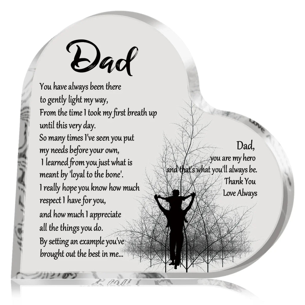 1PC Heart Shape Acrylic Plaque for Dad