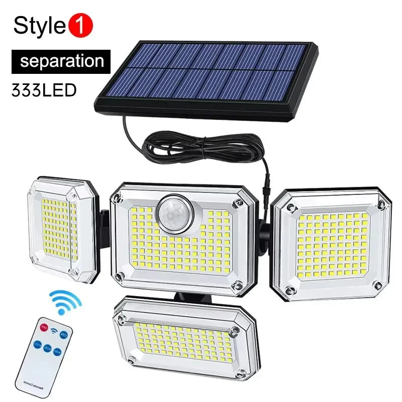 122/333 LED Solar Motion Sensor Lights – IP65 Waterproof Outdoor Wall Lamp with 3 Modes for Garage, Yard & Corridor