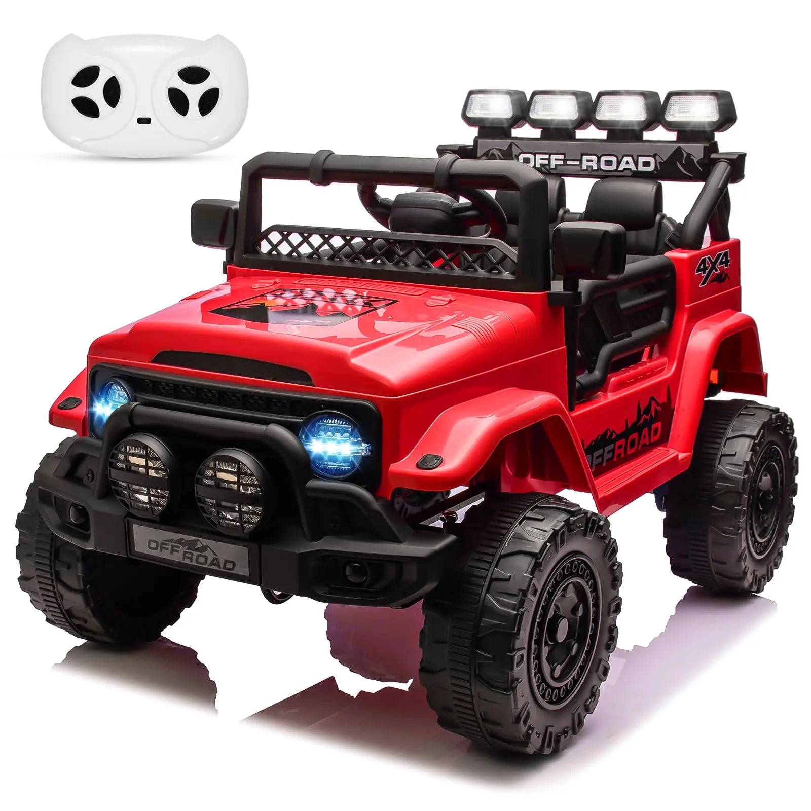 12V Kids Ride On Truck With Remote Control 3 Speeds LED Lights Spring Suspension Dual Motors Long Lasting Battery