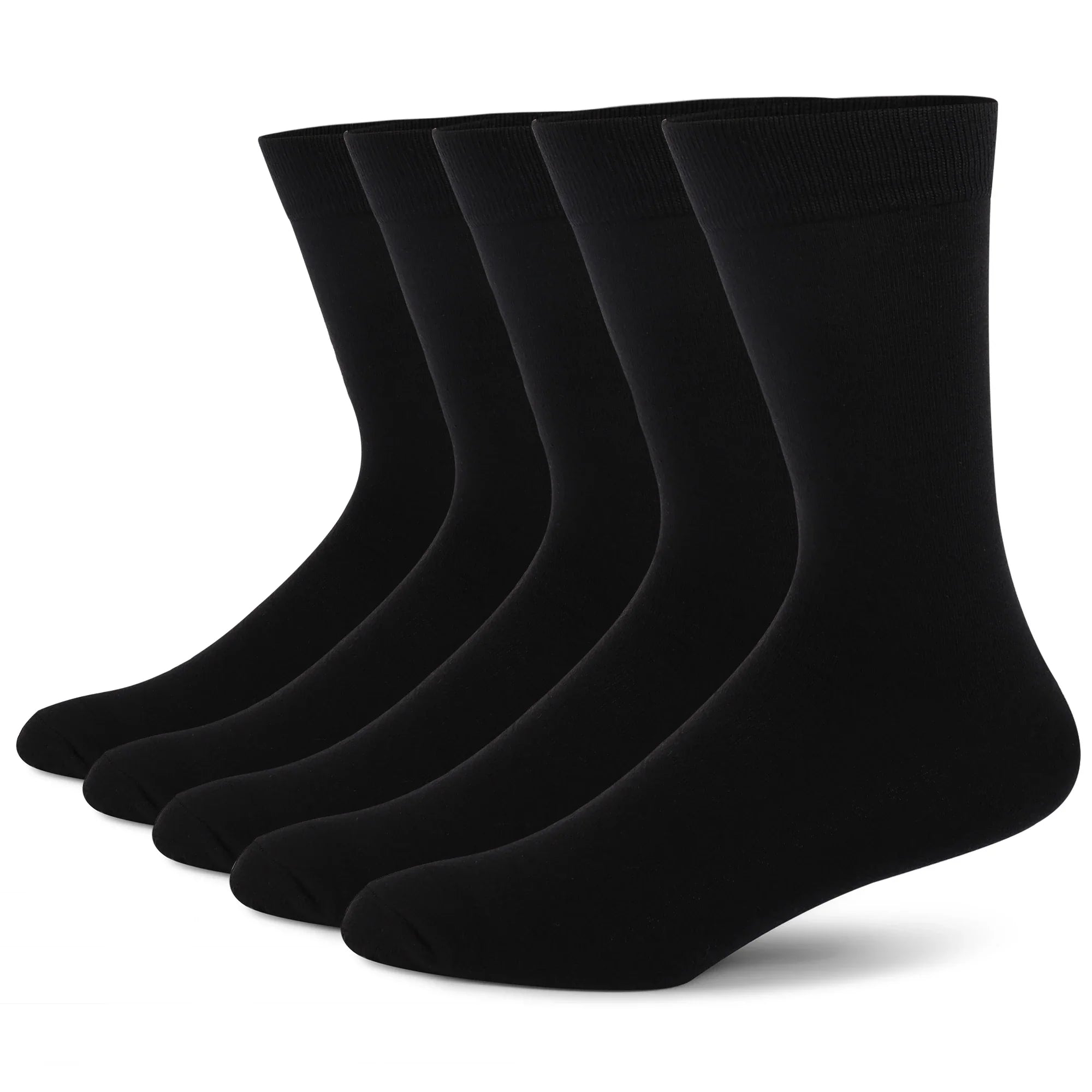 5 Pairs Men's Dress Socks High Quality Combed Cool Breathable Cotton Crew Socks Plus Size