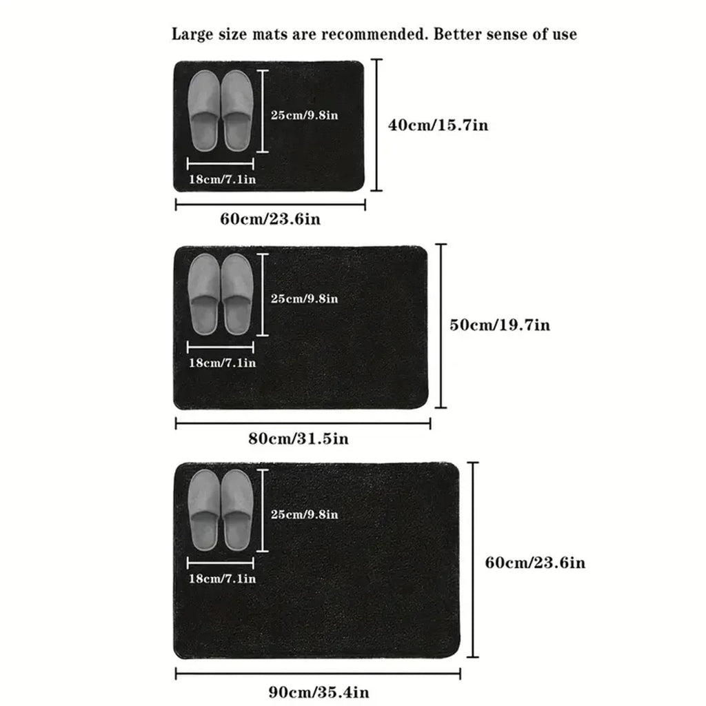 3D Non-Slip Bathroom Mat – Quick-Dry Absorbent Cobblestone Doormat