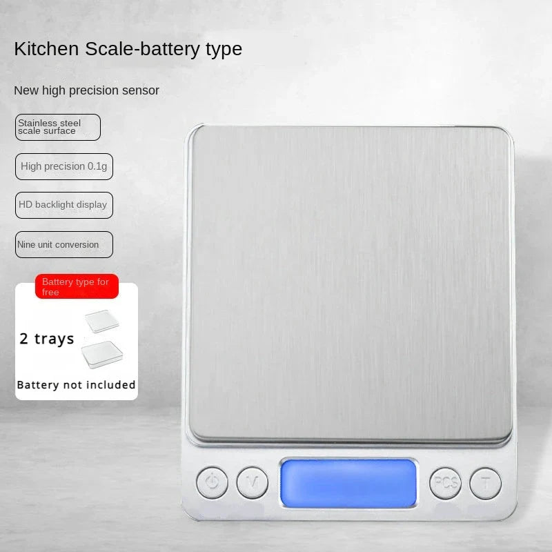 Digital Kitchen Scale Mini Pocket Stainless Steel 0.1/3000g Weigh Scales