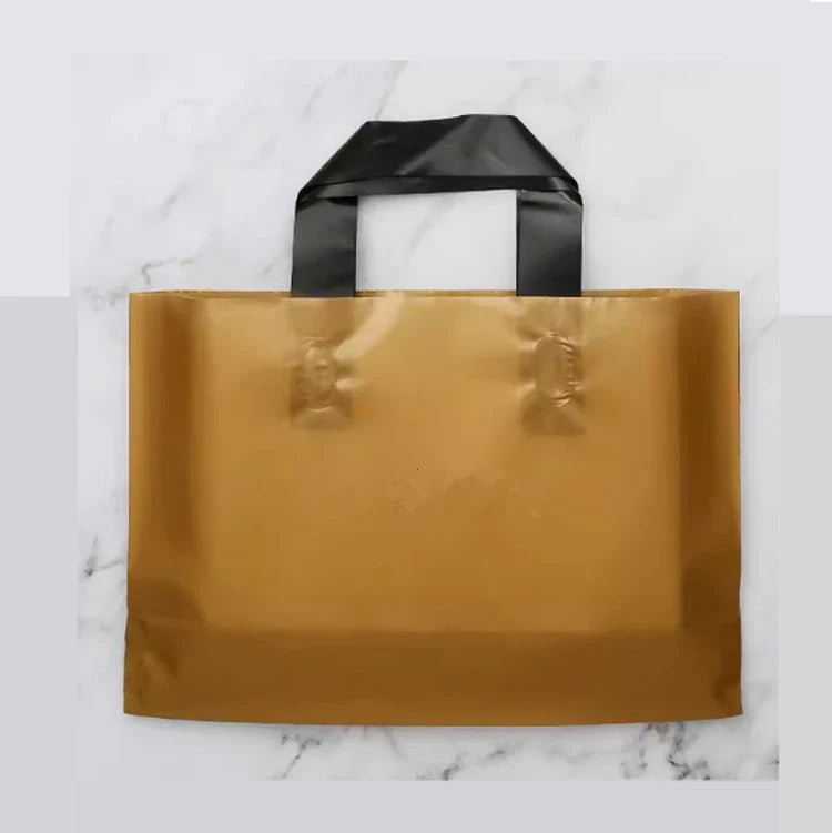 100pcs Custom Logo Colorful Shopping Bags With Handle Plastic Gift Bag Print One Color Logo On One-sided Free Design Print