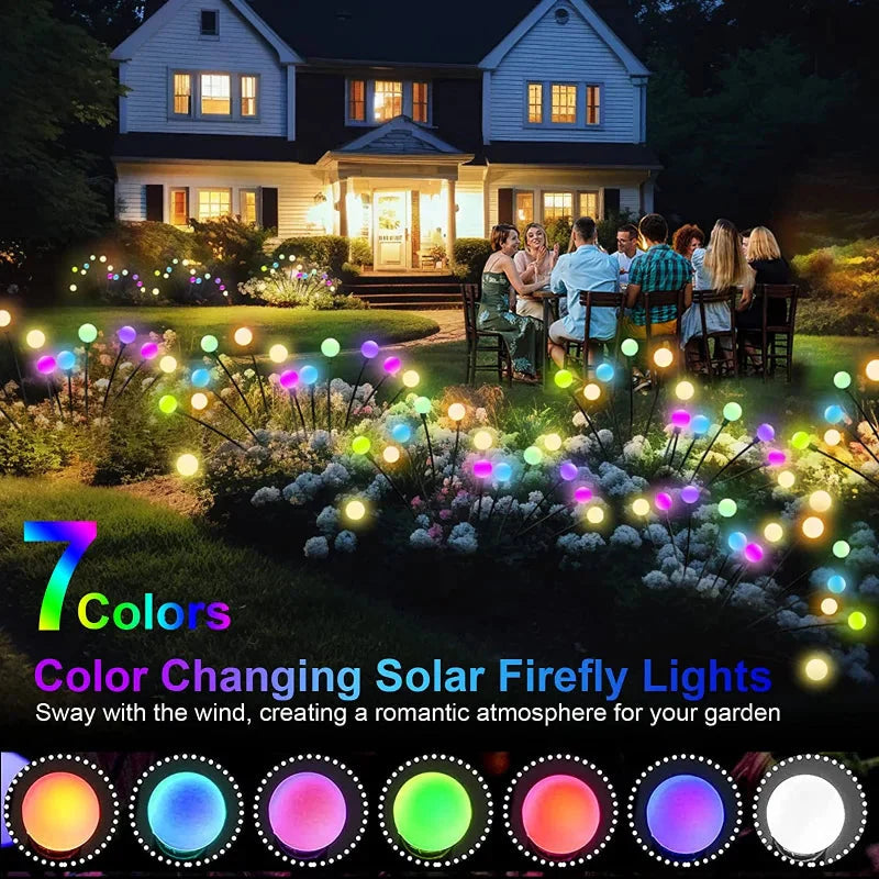 12Pack Solar LED Starburst Firefly Lights – IP66 Waterproof Garden & Lawn Decoration