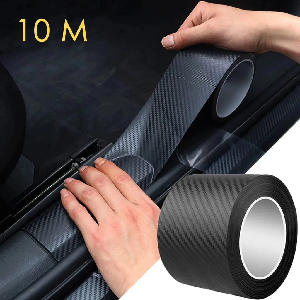 1–10M Nano Carbon Fiber Car 3D Tape Sticker – Door Edge, Mirror Protector Strip, Waterproof DIY Adhesive Protective Film