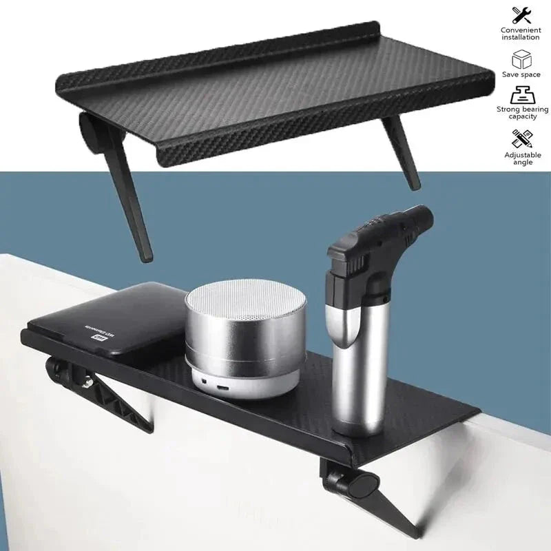 Adjustable Screen Storage Rack - No-Drill Shelf for TV & Computer Monitors