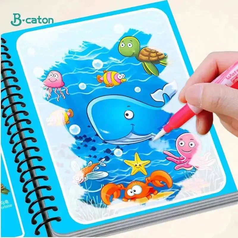Watercolor Painting Magic Book Reusable for Children Animal Cartoon Painting Book Suitable for Children's Education and Learning
