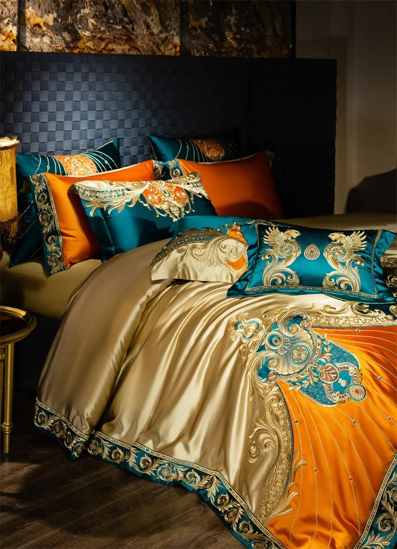 Royal Luxury Comforter Bedding Embroidery Duvet Cover Set 4/6/10Pcs