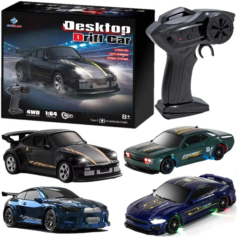 1/64 4WD High-Speed Drift RC Car – Mini Remote Control Racing Toy for Kids & Adults