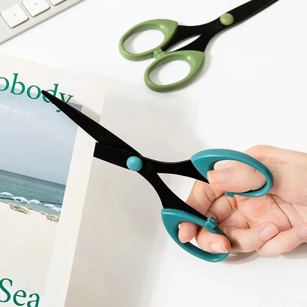 Color Scissors with Stainless Steel Blade - Safe Design for Paper Cutting, Crafts, and Office Use