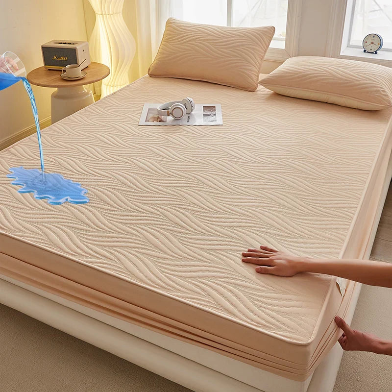 Waterproof Thicken Mattress Cover Quilted Cotton Mat Bed Covers Pad Skin-friendly Fitted Sheet Mattress Protector 100/140/160
