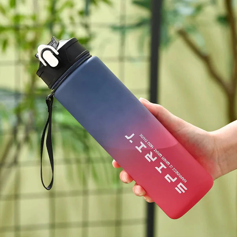 800ML Large Capacity Sports Water Bottle | Leak-Proof BPA-Free Plastic Jug with Straw & Rope for Gym, Outdoor & Travel