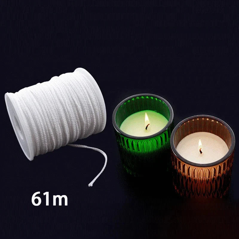 120Pcs Waxed Cotton Candle Wicks with Stand Original Smokeless Candle Wick for DIY Candle Silicone Mold Candle Making Supplies