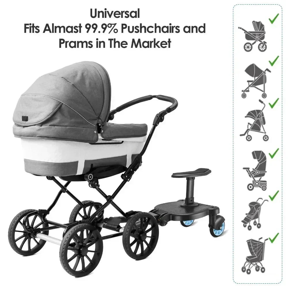 Universal Stroller Step Board with Seat for Second Child
