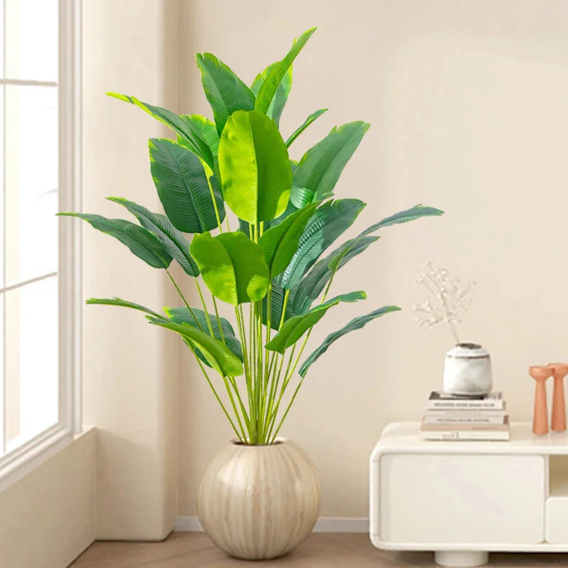 Artificial Tropical Palm Tree with Real Touch Banana Leaves