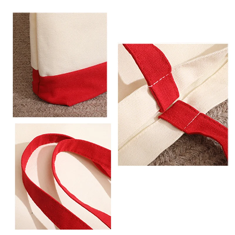 20/50 Pieces/lot Customized Photo/Text Splicing Handbag Women's Canvas Tote Bag Casual Commuting Shopping Bags 40x35x10cm