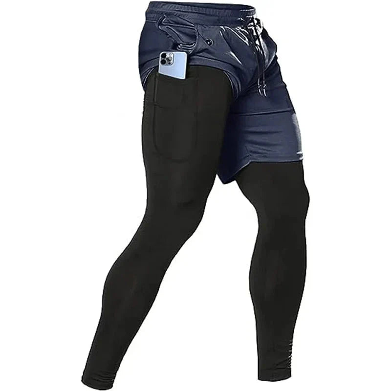 Men’s 2-in-1 Quick-Dry Training Pants – Athletic Joggers for Running, Gym & Fitness