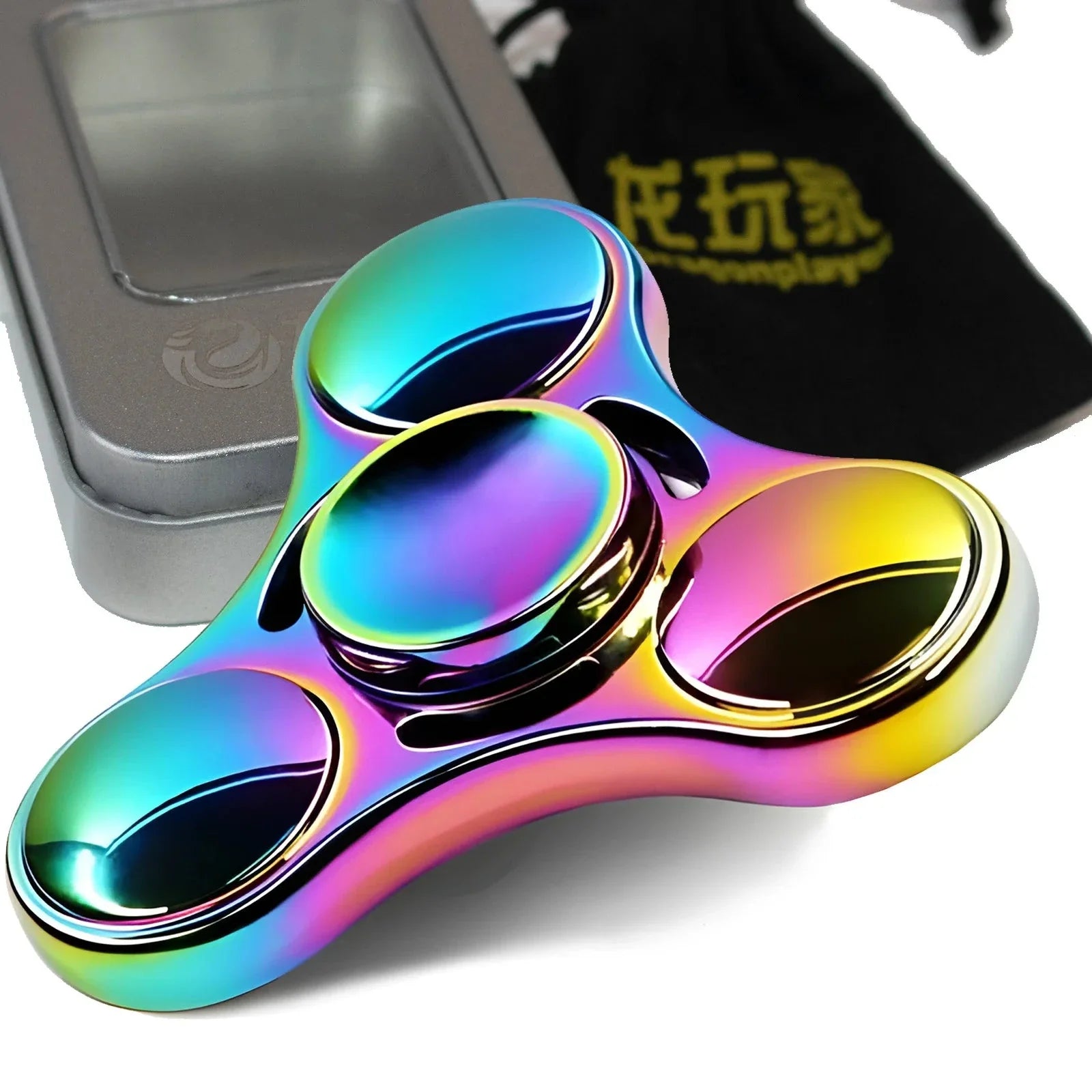 Stainless Steel Fidget Spinner – High-Speed Precision Metal Hand Spinner | 3+ Minute Spin Time for EDC, ADHD & Anxiety Relief