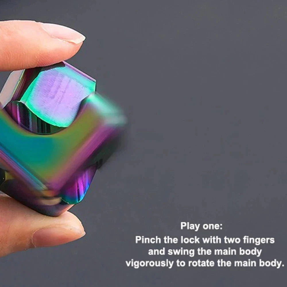 Metal Square Fidget Spinner Cube – Anti-Anxiety Decompression Toy for Stress Relief and Focus