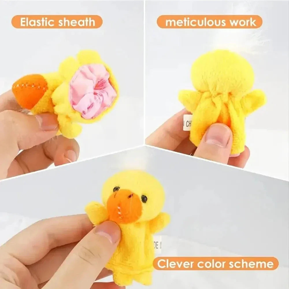 Cartoon Finger Puppets – 1/5/10pcs Plush Hand Dolls for Kids