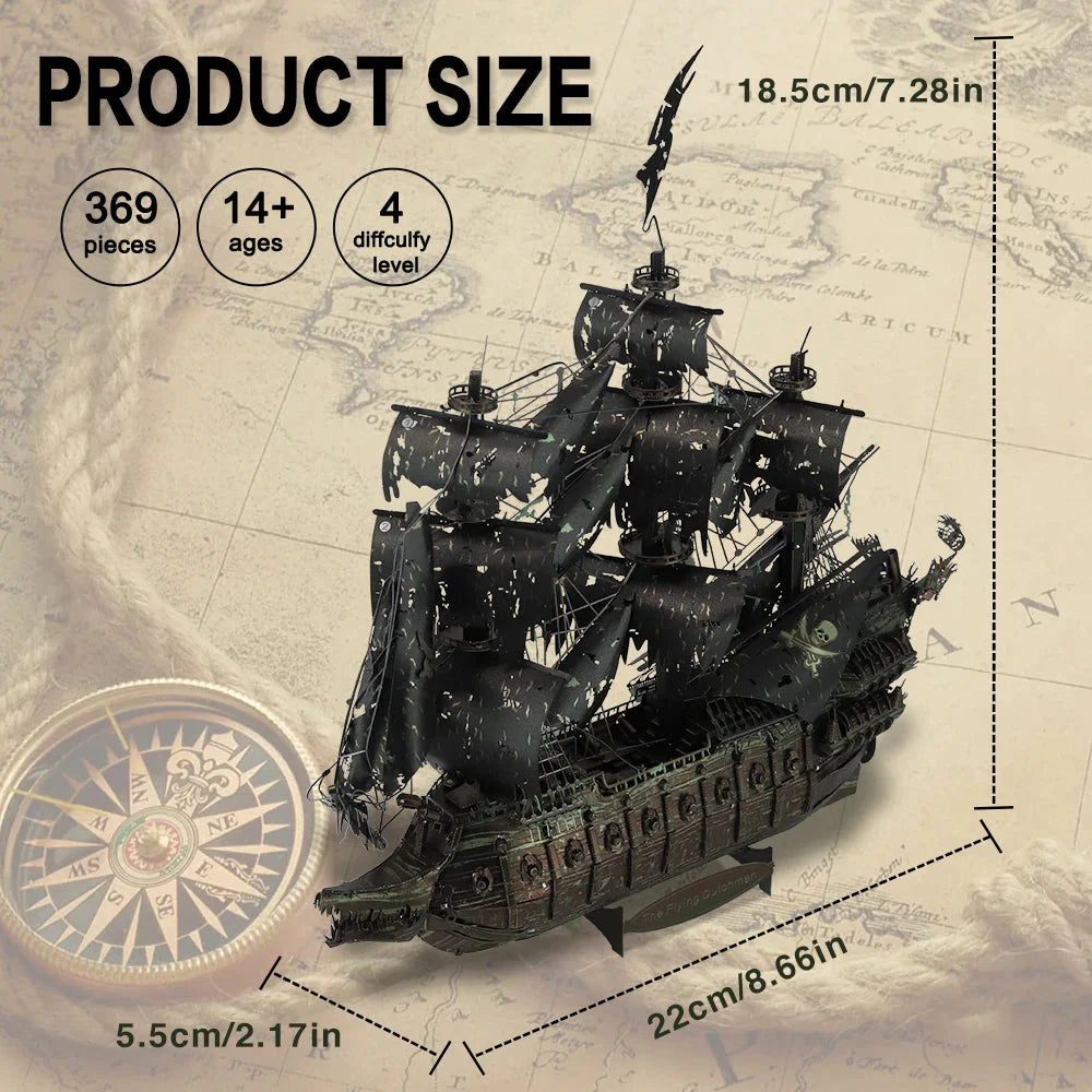 Piececool 3D Metal Puzzle Flying Dutchman Pirate Ship