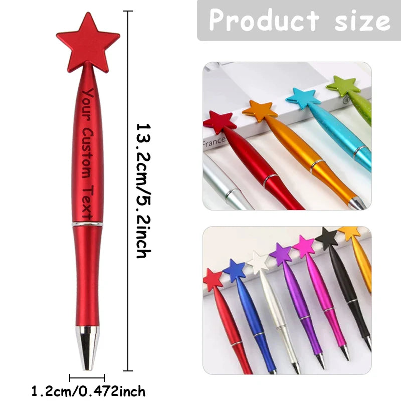 25PCS Customizable Star Ballpoint Pens for Promotional Gifts Colorful Bulk Pens Twist Action for Advertising Business Gifts