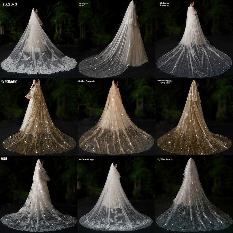 Bride Wedding Long Big Tailing Veil
