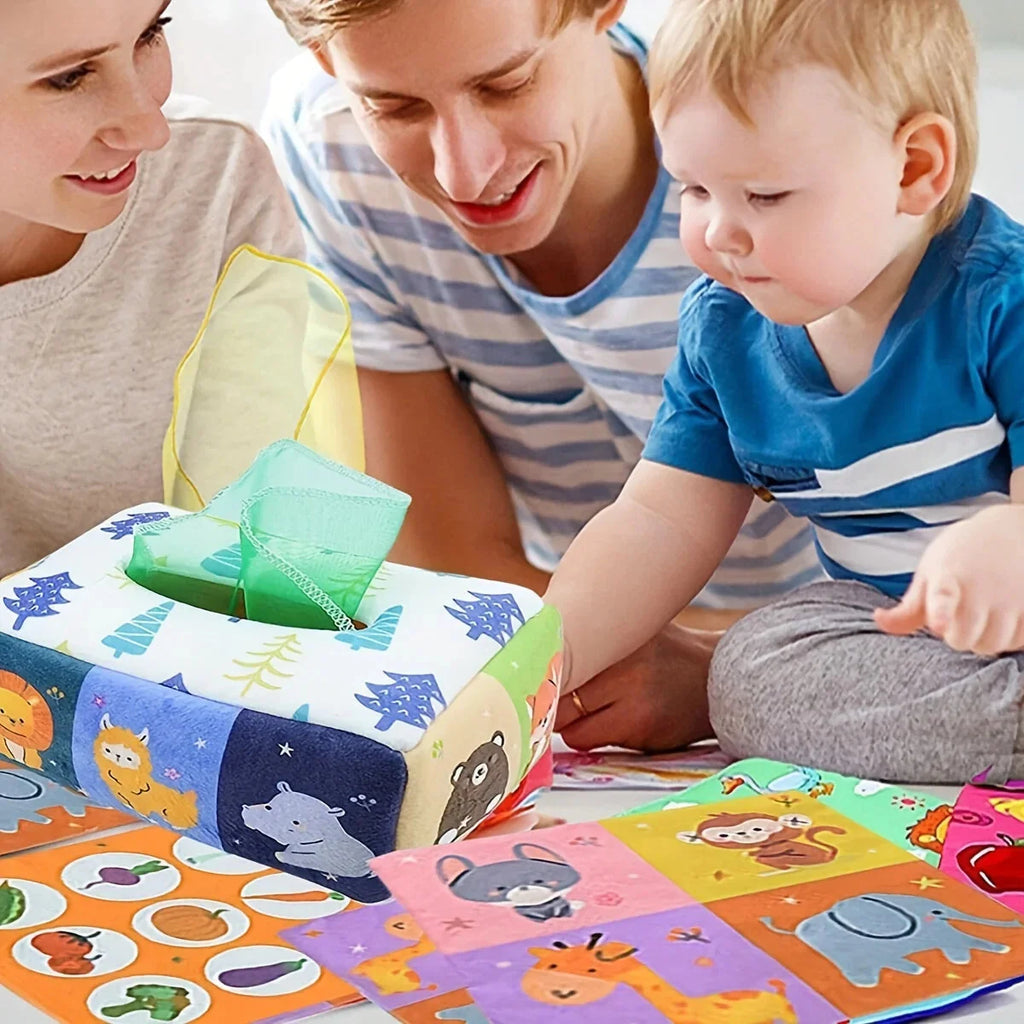 Montessori Magic Tissue Box Sensory Busy Board Toy