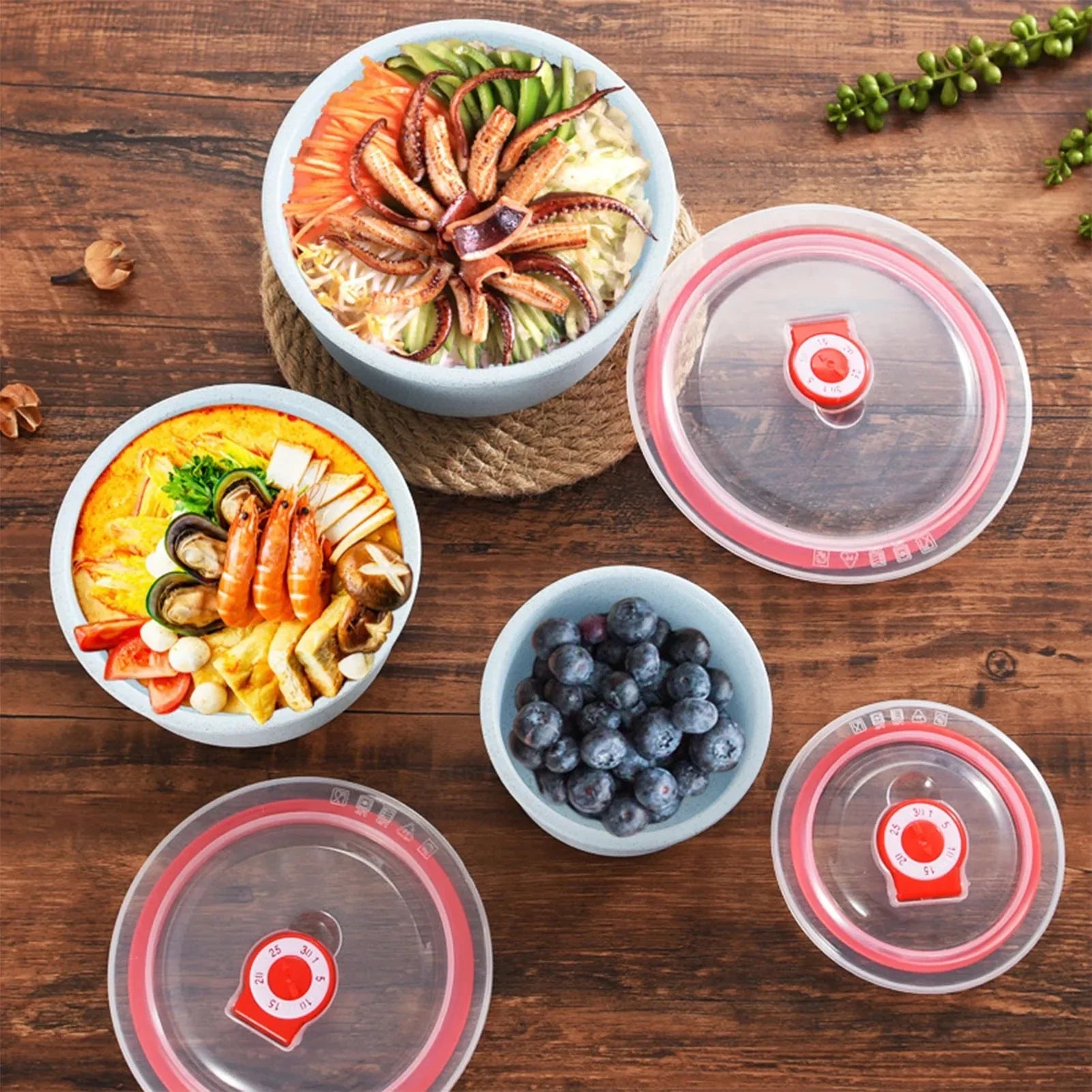 3PCS Bento Food Storage Containers – Microwaveable Meal Prep Box