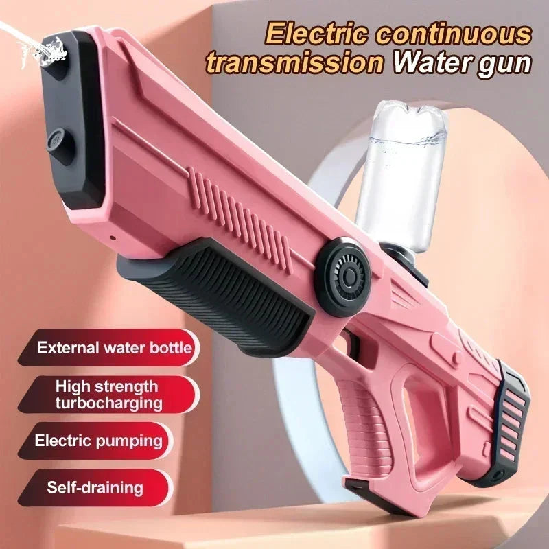 Electric Automatic Water Gun – Rechargeable High-Pressure Water Blaster for Kids & Adults, Portable Outdoor Beach Toy