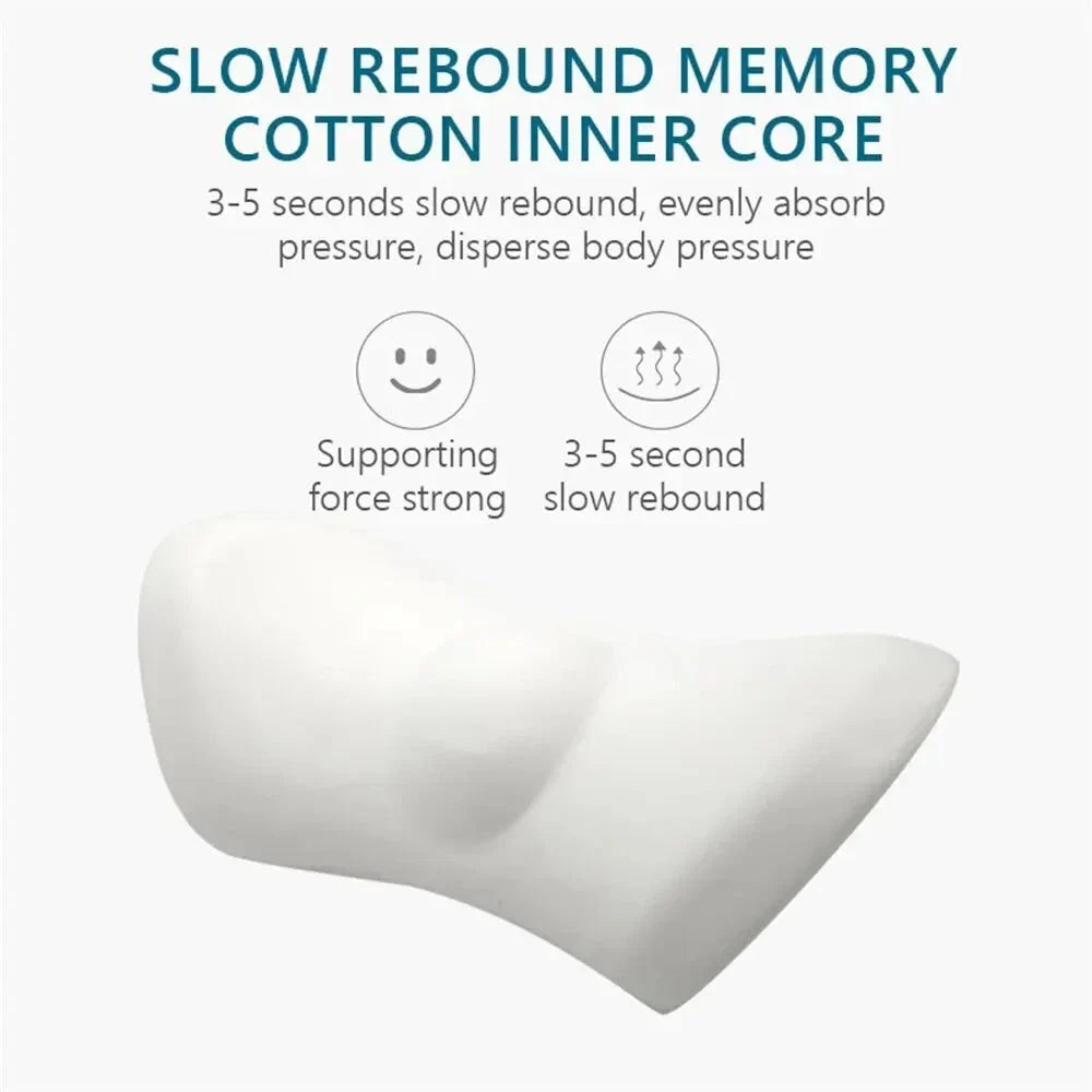 Breathable Memory Foam Lumbar Support Pillow – Waist Cushion for Bed, Office, and Car Seat Comfort