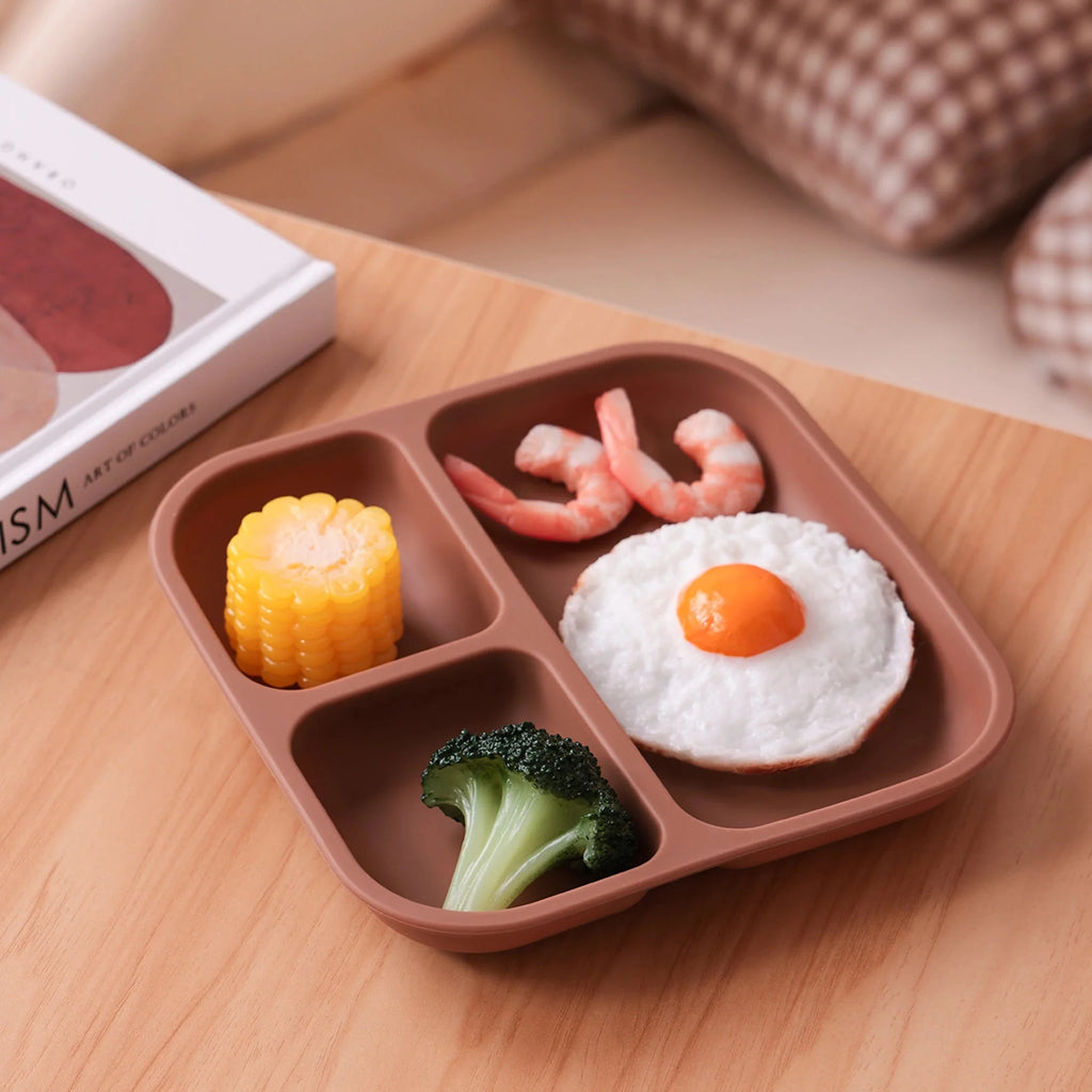 BPA Free Silicone Divided Suction Baby Plate