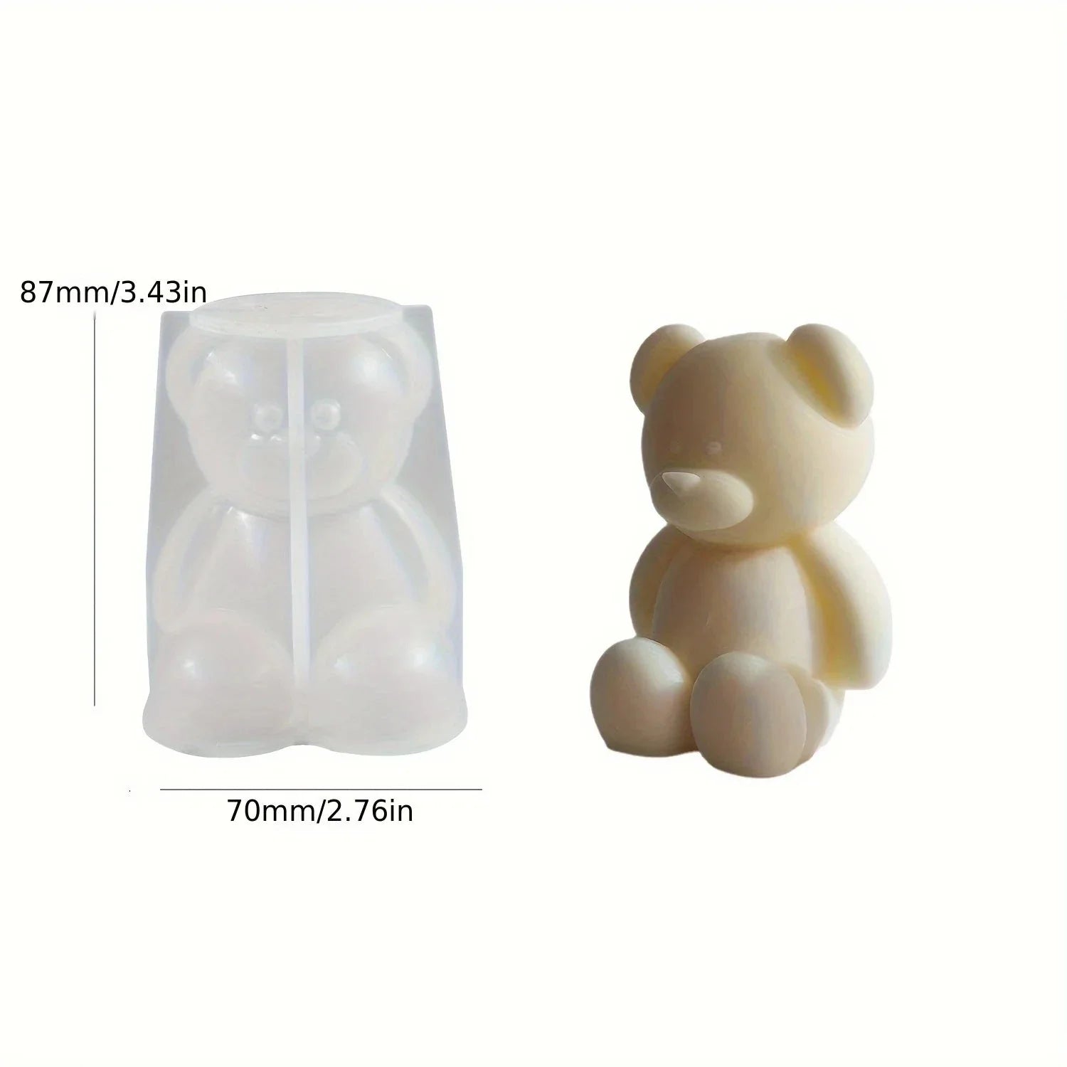 Silicone Bear Mold – Cute 3D Animal Candle, Soap & Resin Mold for DIY Crafts, Aromatherapy & Home Décor