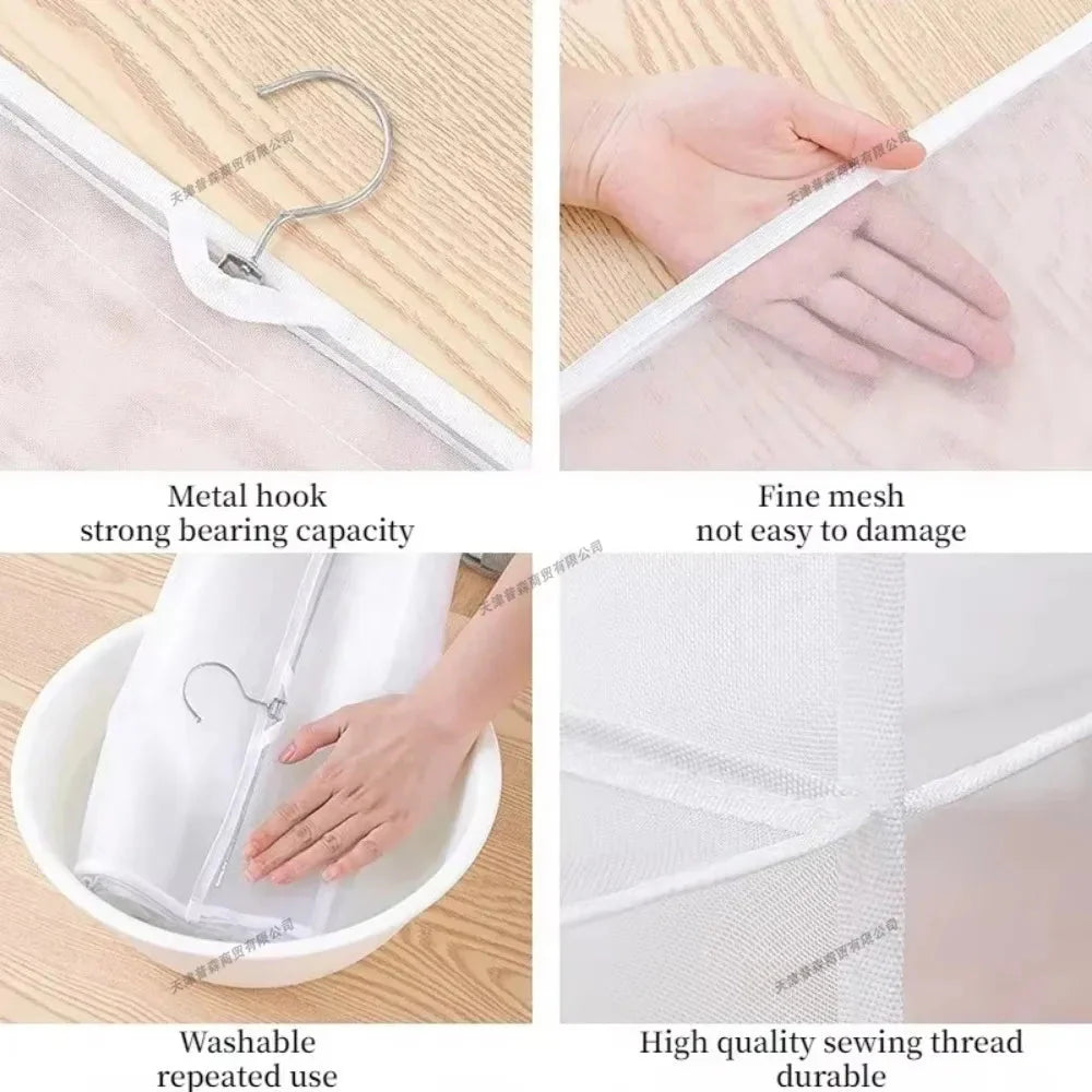 Hanging Closet Organizer Bag - Eco-Friendly 3D Transparent Storage for Tote Bags & Purses