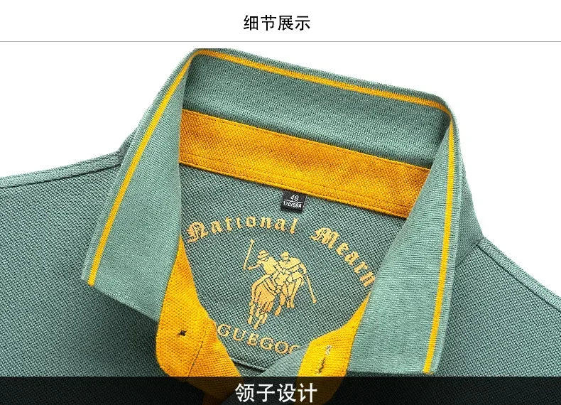 High Quality Men's Cotton Embroidered Summer Polo Shirt Short Sleeve T-shirt