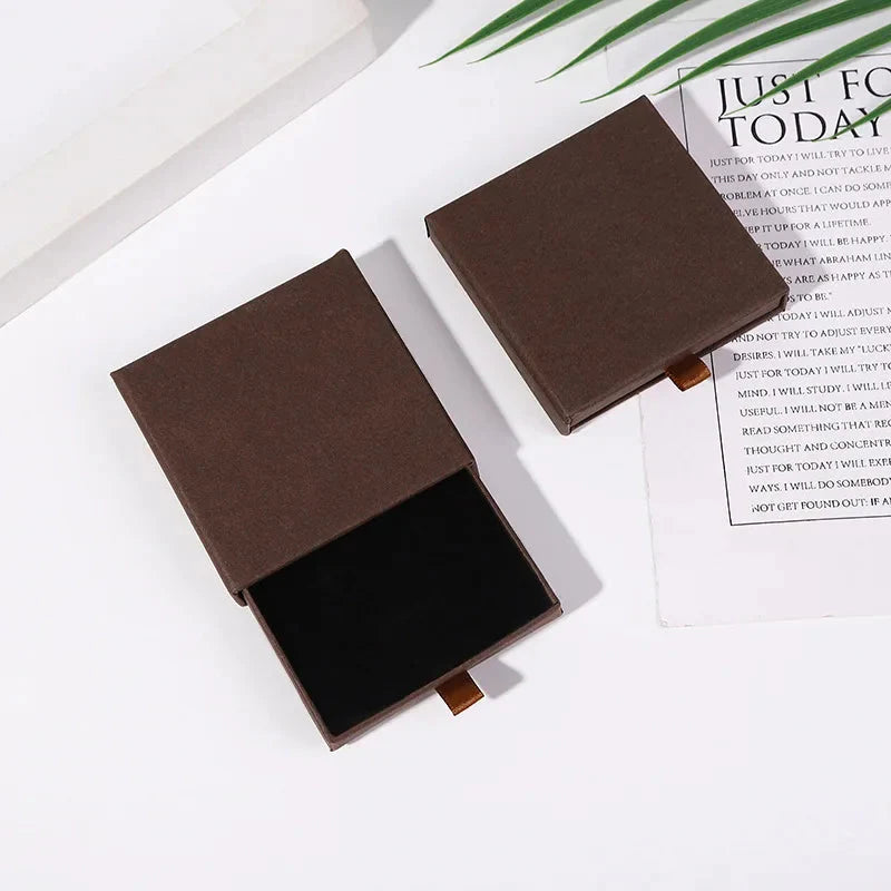 10pcs Kraft Paper Jewelry Boxes for Necklace Bracelet Earrings Gifts