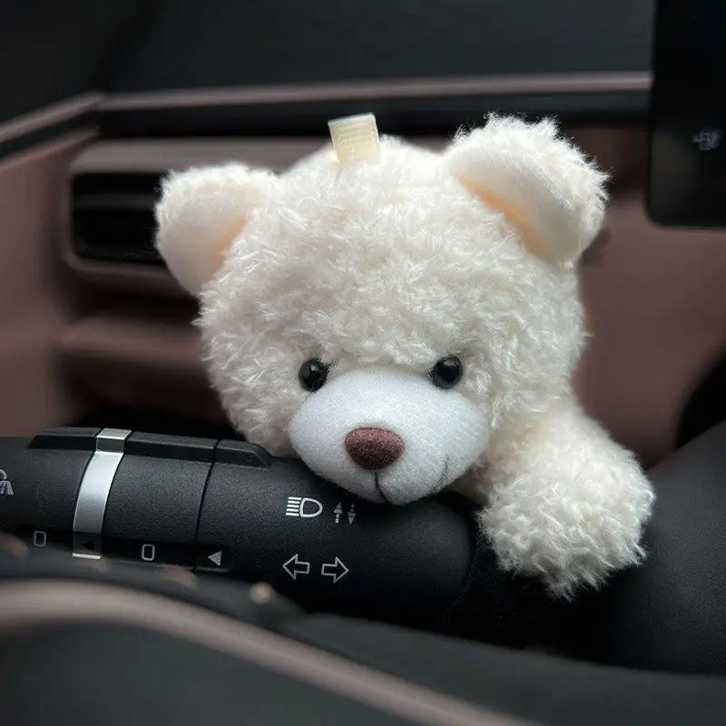 Car Cute Bowknot Panda Wiper Turn Signal Switch Ornaments Plush Decor Auto Interior Accessories
