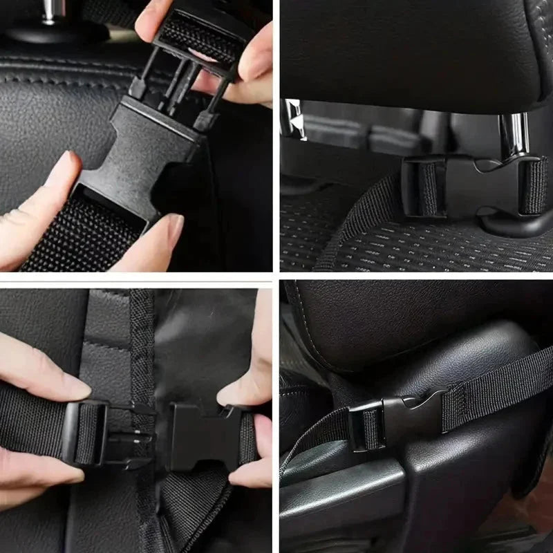 Black Multi-Grid Car Seat Back Storage Bag Organizer