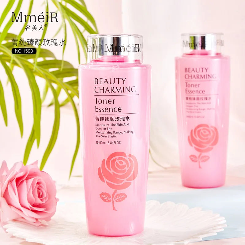 450ml Rose Water Softening Water Pink Water Toner Moisturizing Whitening Lightening Spots Nourishing Skin Repairing Skin